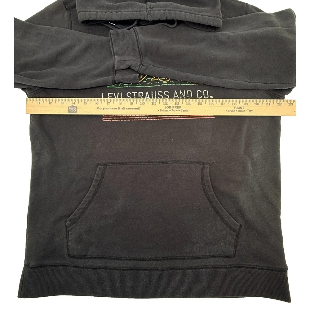 Levi Strauss Hoodie Mens‎ Large Black Bear Graphic Pullover Sweatshirt
